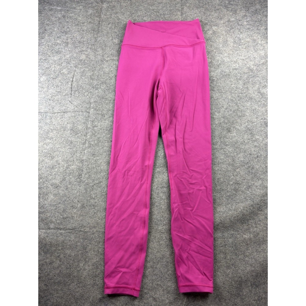 Athleta Transcend 7/8 Tight Crossover Waist Leggings Pink Women's S/T Tall SEE